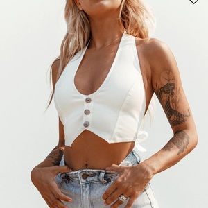 Princess Polly White Crop Top